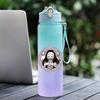 Anime Demon Slayer 750ML Wasserflasche Anime Cartoon Große Kapazität Trinkbecher Tragbar Outdoor Sport Wasserbecher Kindergeschenk!ZZ45