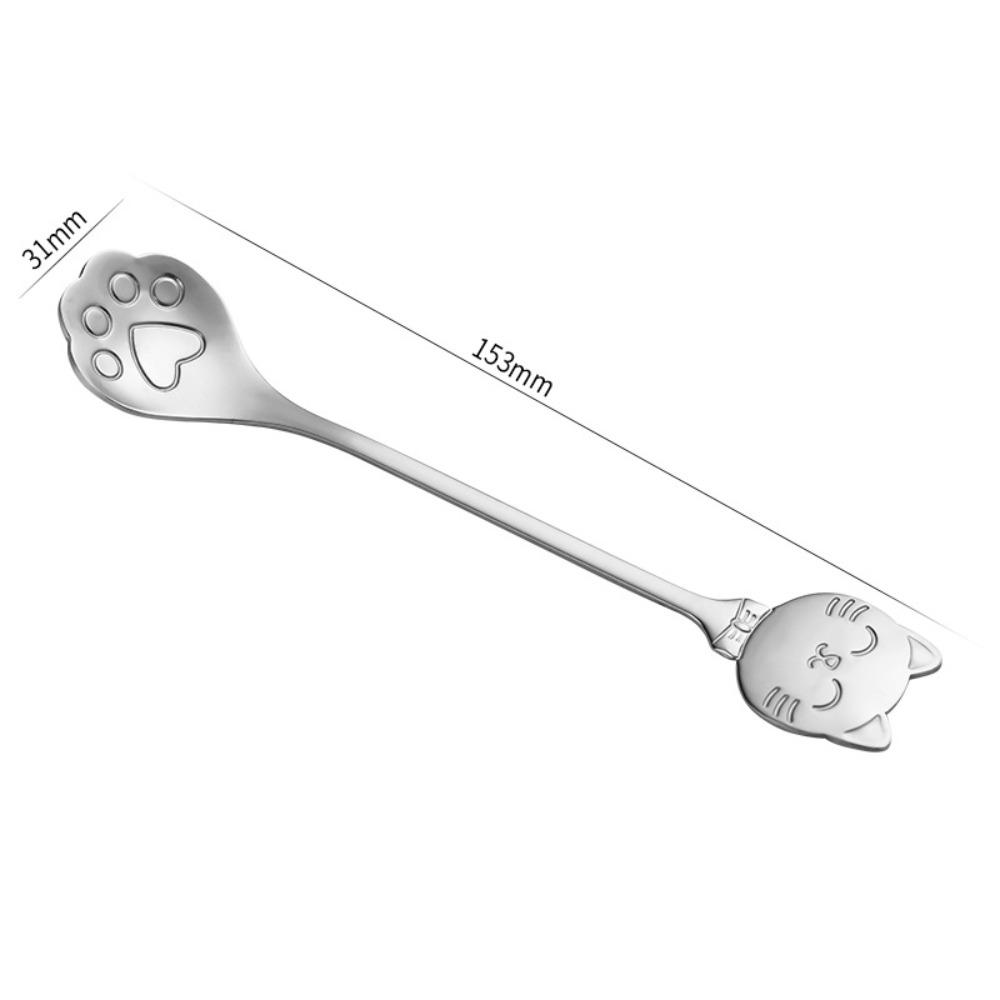 Stainless Steel Coffee Spoon Paw Design Stirring Spoon Cute Ice Cream Spoon  Tableware