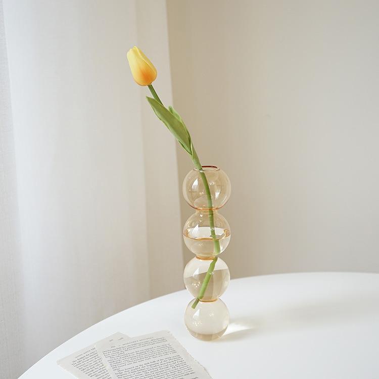 Home Decoration Glass Vase Room Decoration Flower Pot Modern Color Crystal Transparent Hydroponic Plant Flower Arrangement Art