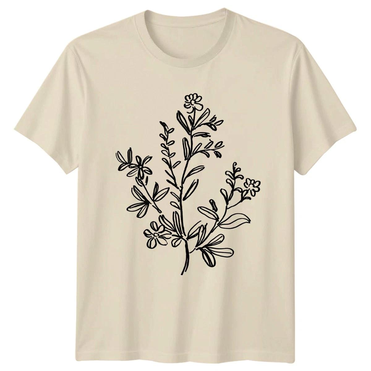 Simple Wildflower Botanical Line Art Nature Floral Birthday Gift For Her XL