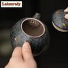 210ml Handmade Pumpkin Teapot Japanese Old Rock Mud Pot Household Tea Maker Kettle with Strainer Aesthetic Teaset Cha Decoration