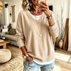Women's Casual Corduroy Long Sleeve Top - Loose Fit, Comfortable Winter Shirt for Everyday Wear