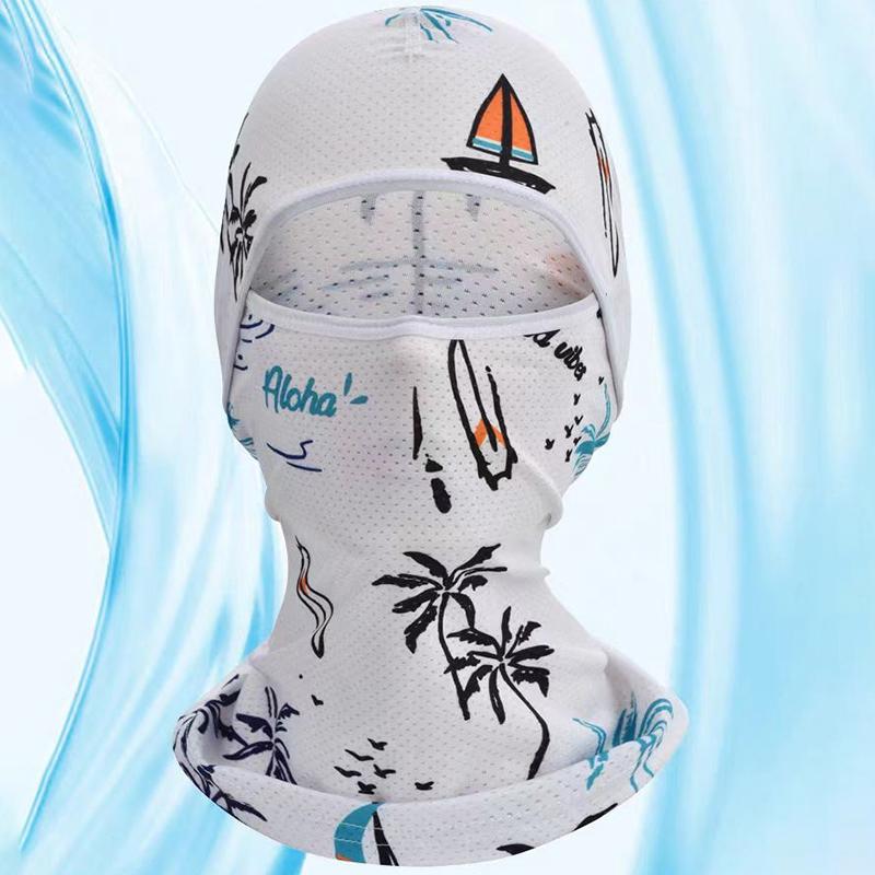 Summer Cool Balaclava Ice Silk Cycling Full Face Cap Sun Anti-Uv Protection Sports Face Cover Headwear Bike Motorcycle Men'S Hat