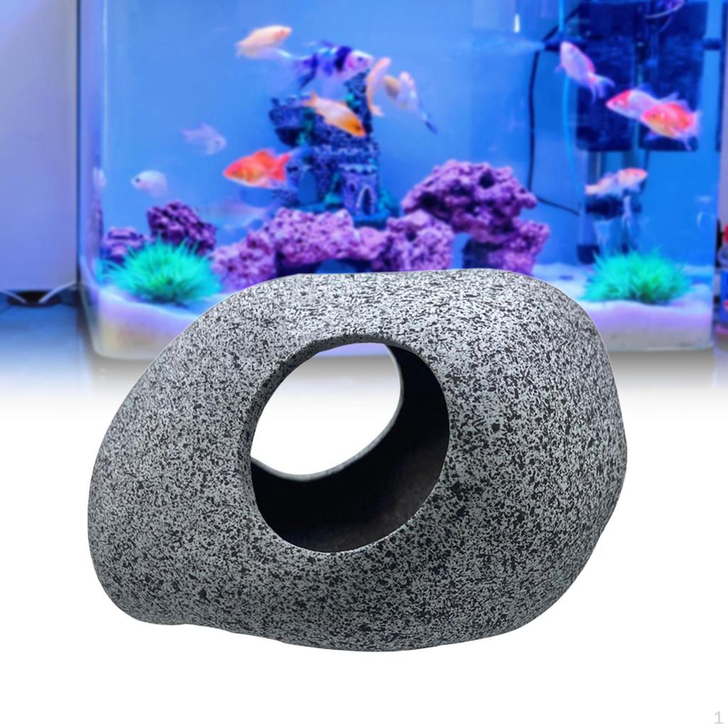Aquarium Accessory with Two Openings for Habitat Simulation In Purple Sand