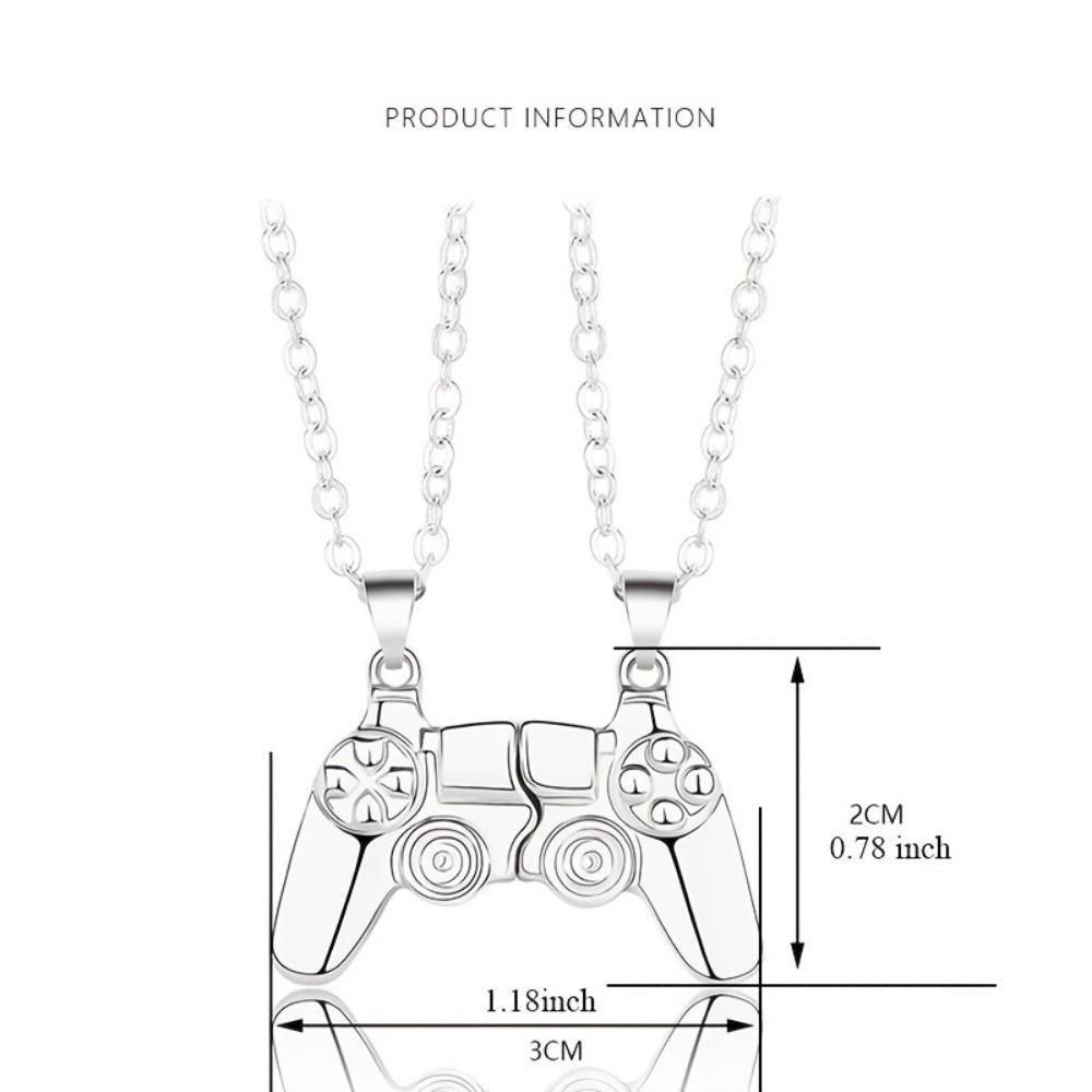 1pc Creative Novelty Game Handle Magnet Couple Necklace, Attractive Iron Stone Colorful Pendant Necklace, Valentine's Day Gifts