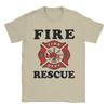 Red Fire DepartUnisext Badge Cotton T Shirt For Couple Summer Firefighter Vintage T Shirts Fashion Tee Shirt Oversize Pattern Tops