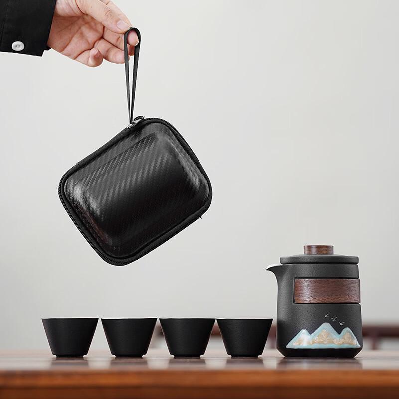 Zhui Jia Portable Hand-Painted Ceramic Travel Tea Set