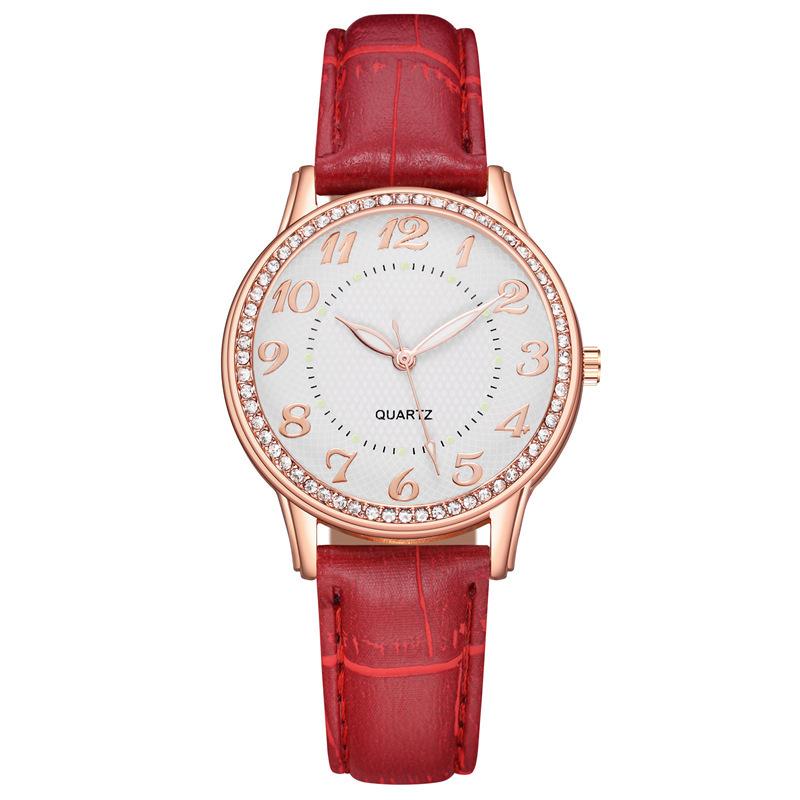 Diamond Luminous Needle Watch Women S Belt Women S Watch Quartz Watch Watches красный