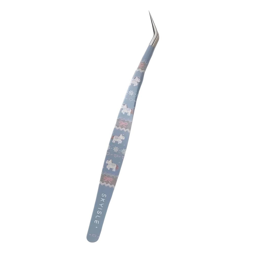 High Precision Curved Stickers Tweezers Anti-static Lashes Extension Tweezer  Extensions Grafting Style 1