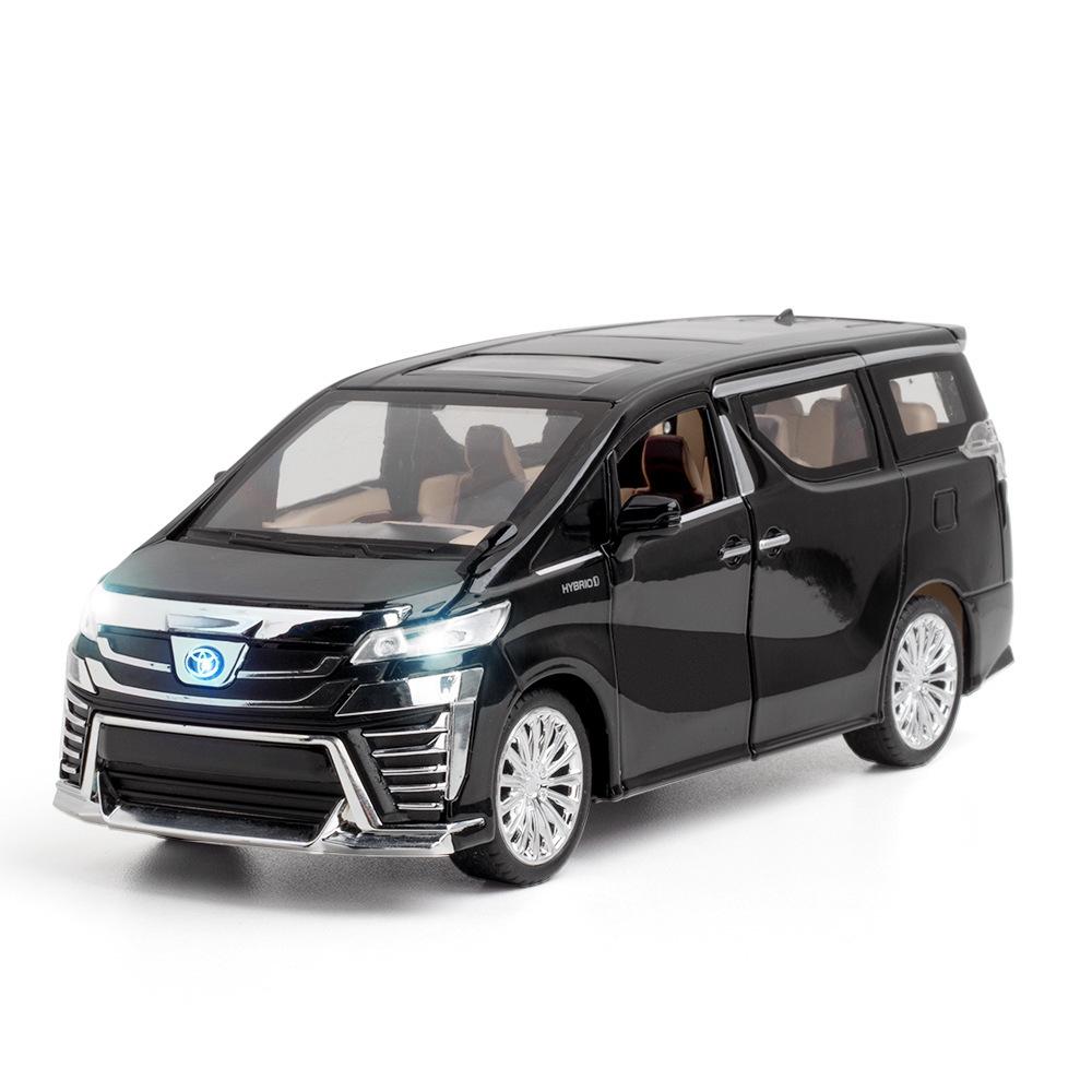 Vellfire MPV-Druckgussauto-Modellspielzeug im Maßstab 1:24, zurückziehbares Spielzeugfahrzeug mit Ton und Licht für Kinder, Kleinkinder, Jungen und Mädchen, Geschenkkollektion