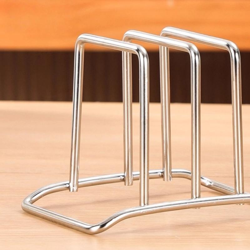 Multifunctional Kitchen Organizers Sturdy Stainless Steel Dish Rack For Cutting Boards And Cookware Lids