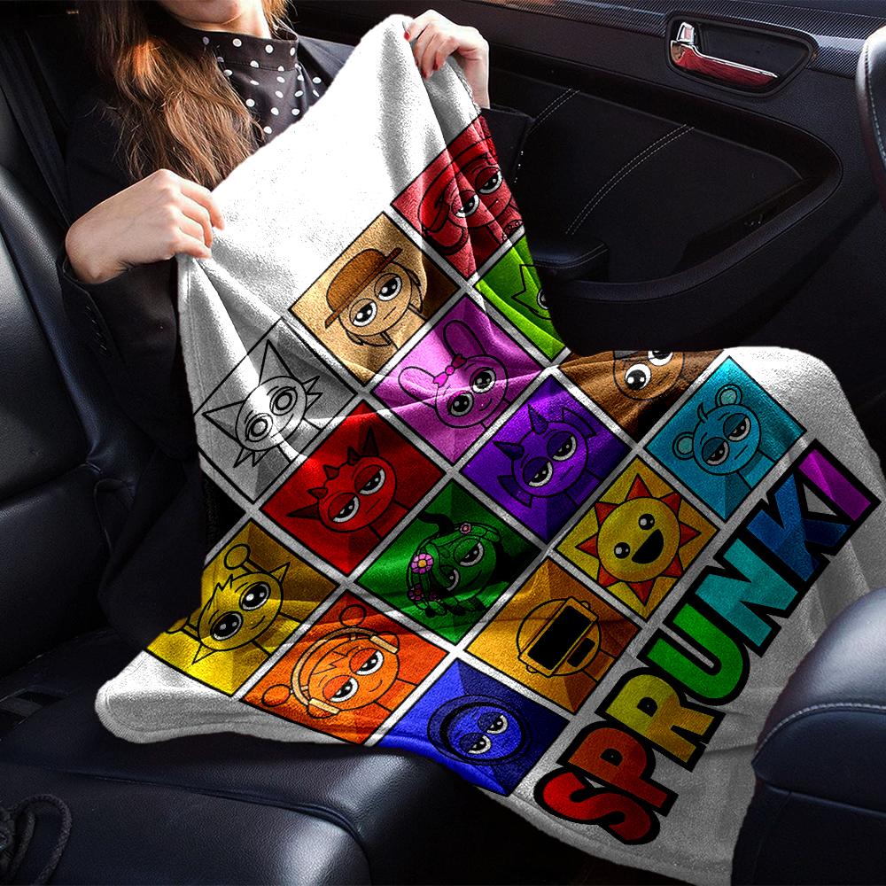 Coperta stampata a tema Sprunki - Perfetta per divano, letto, viaggi e uso all'aperto | Lavabile in lavatrice, accogliente e resistente.