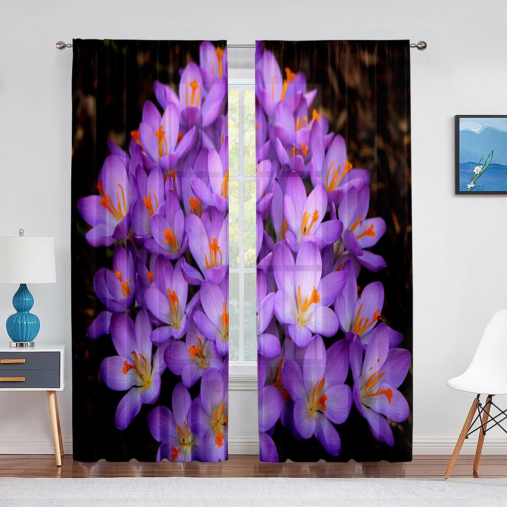 Vår Vackra Vita Blommor Blommig Skir Voile Gardiner för Sovrum Vardagsrum Kök Dekor Chiffong Tyll Fönstergardin