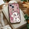 M-Marie Cat Cute Phone Case For IPhone 1716 15 14 13 Pro Max 11 12 Mini X Xs XR Black Silicone Cover