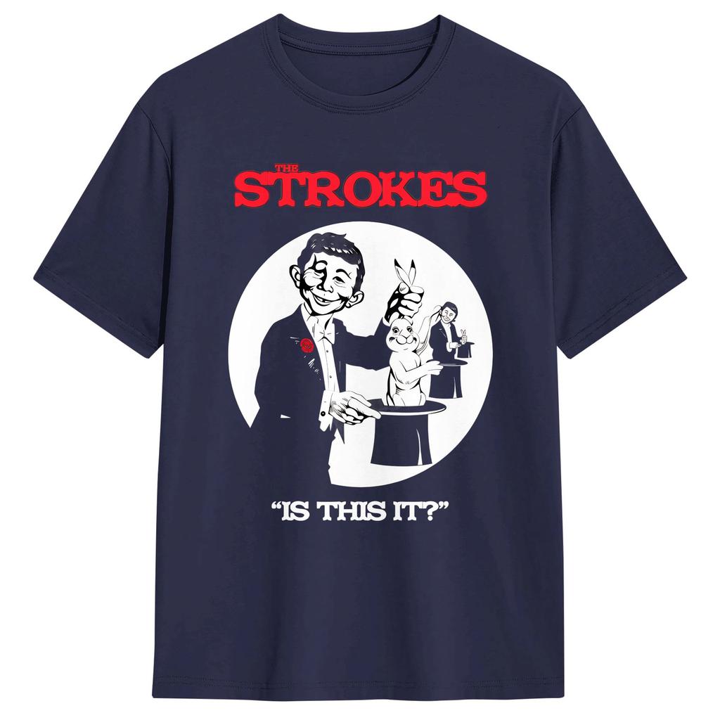 The Strokes Band T-Shirt Strand Reines Baumwoll-T-Shirts Für Herren Hip Hop Bedrucktes T-Shirt Kurze Ärmel Y2K Basic Top T-Shirts
