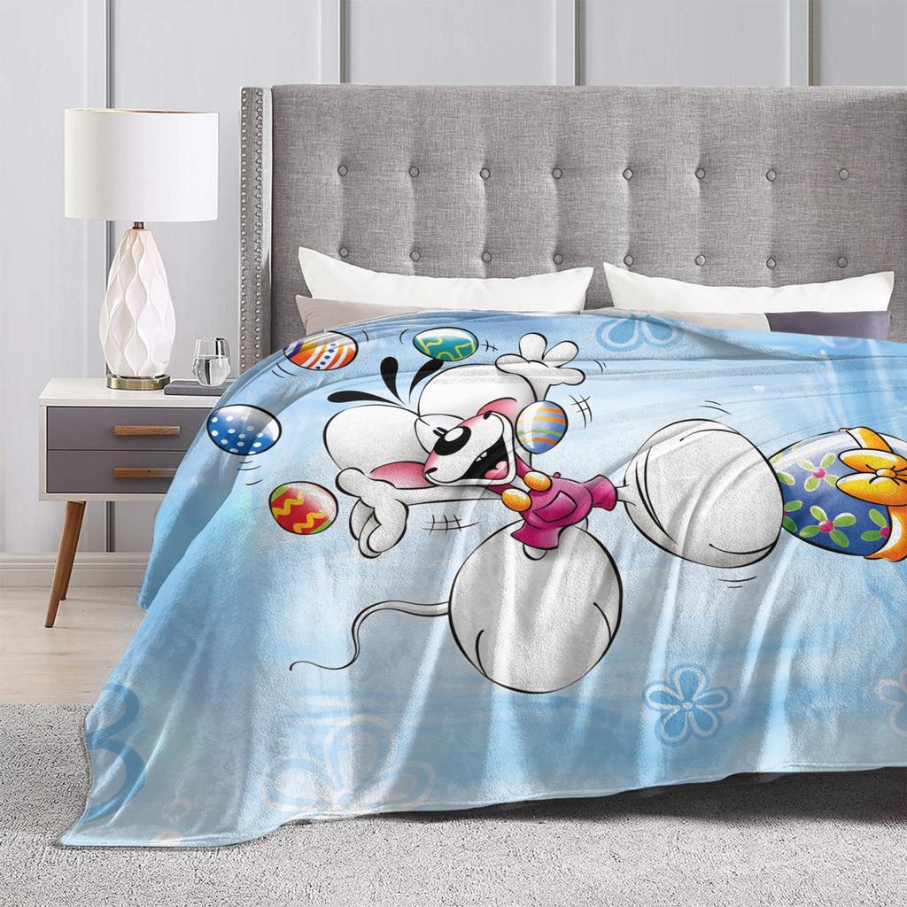 Christmas Diddl Soft Blanket Travel Office Plush Bedding Throws Pattern Couch Chair Flannel Bedspread Sofa Bed Cover