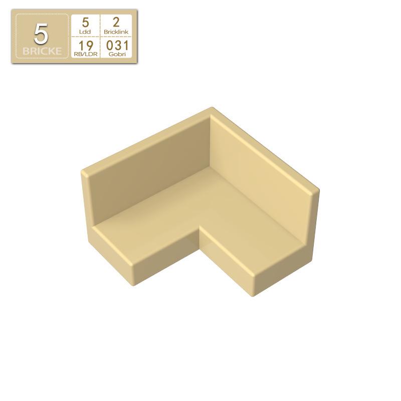 BRICKE 2x2x1 Corner Wall Plate, Compatible with Lego 91501 31959 Small Building Blocks
