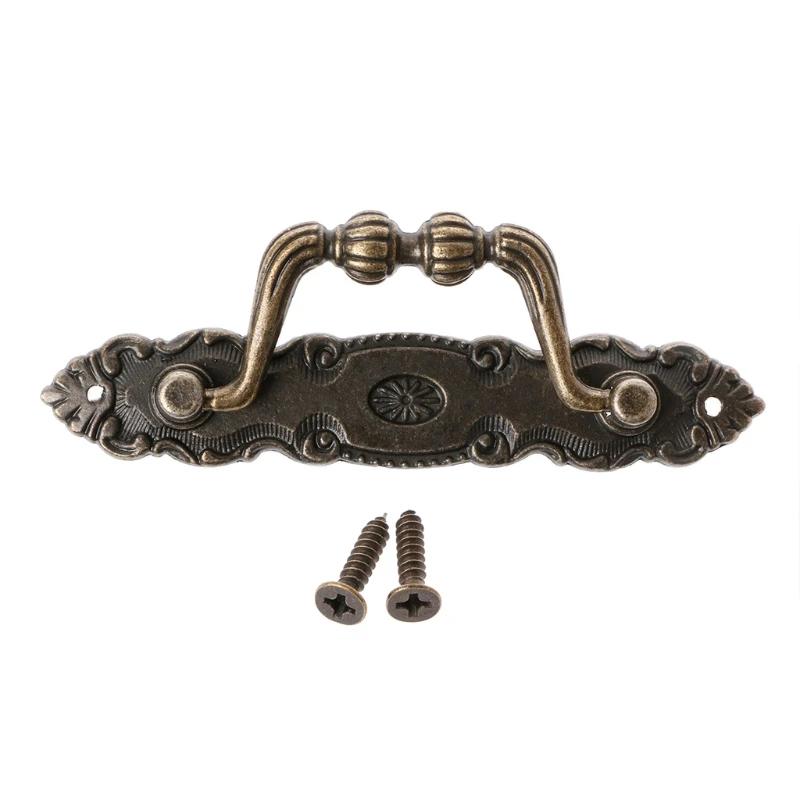 4pcs Antique Cabinet Drawer Handle Bronze Door Handle Chest Dresser Vintage Pull Knob