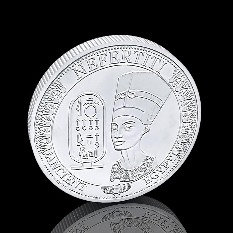 Egypt Dronning Nefertiti Pyramide Guldbelagt Souvenir Mønt 40Mm Mindemønt Replika Samling Gave