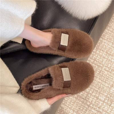 Fashion French Retro Keep Warm Baotou Women Half Slippers Casual Winter Women Flip Flops Outdoor Vacation Beach Shoes Pantuflas Mujer