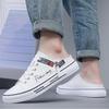 Men Half Slippers Slip-on Sneakers Low-top Canvas Shoes Men Outdoor Casual Walking Shoes Comfortable Breathable Vulcanized Shoes