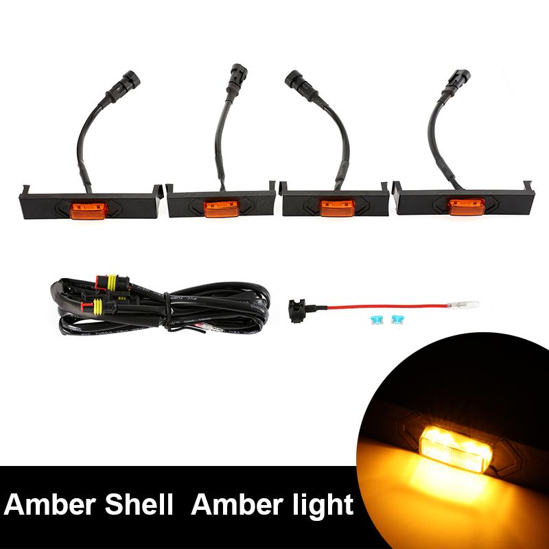 

4 шт./компл. автомобильные передние решетчатые фонари, подходящие для Toyota 4runner Off-Road сигнальная лампа, автоматические модифицированные передние решетчатые фонари с жгутом проводов