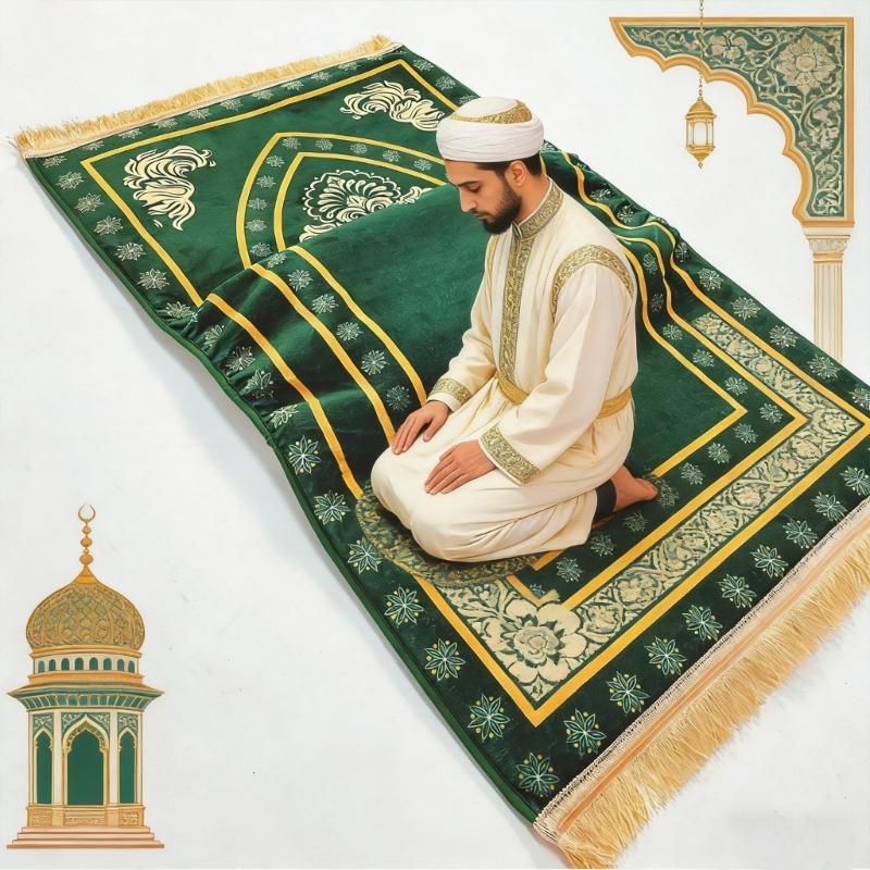 Polyester 8cm Thick Prayer Carpet Soft Comfortable Texture And Slip Resistant Base For Home Use 70x110cm Prayer Rug