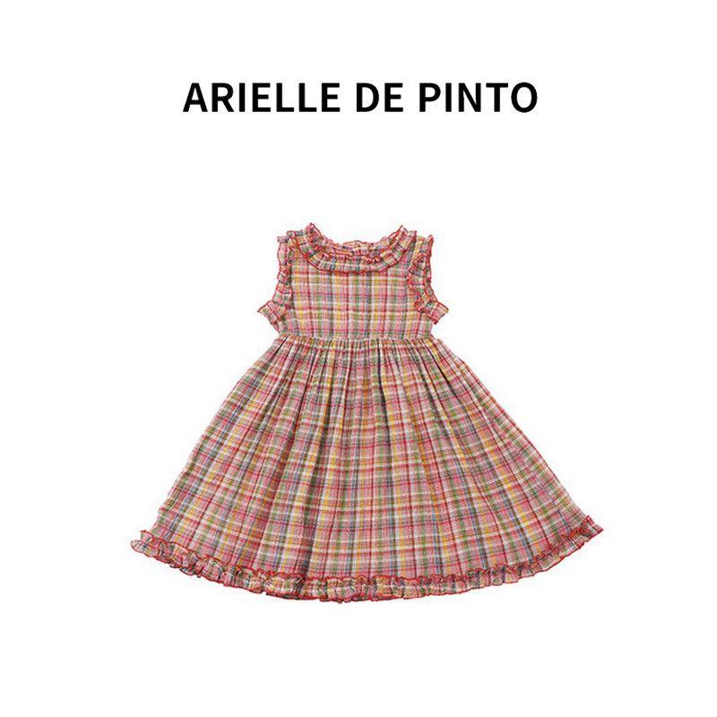 French Arielle De Pinto Girls Strawberry Jam Dress Summer Trendy Girls Breathable Vest Dress Strawberry Jam Sundress 140cm