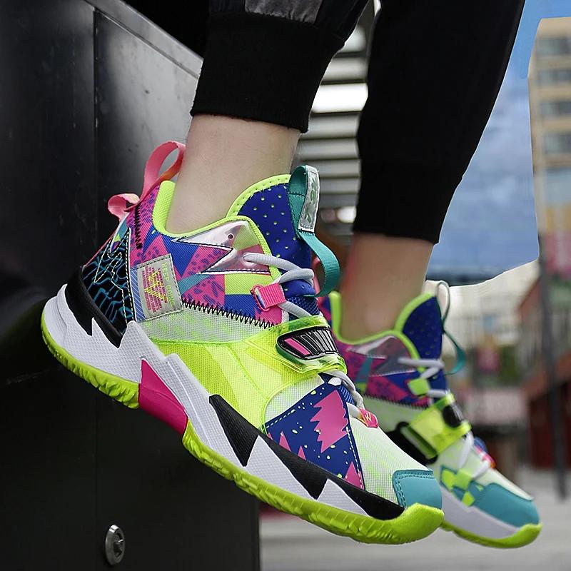 2025 Spring New Youth Basketball Shoes With Colorful And Colorful Mid Top Design Sports Trend 36-45 Men'S And Women'S Styles