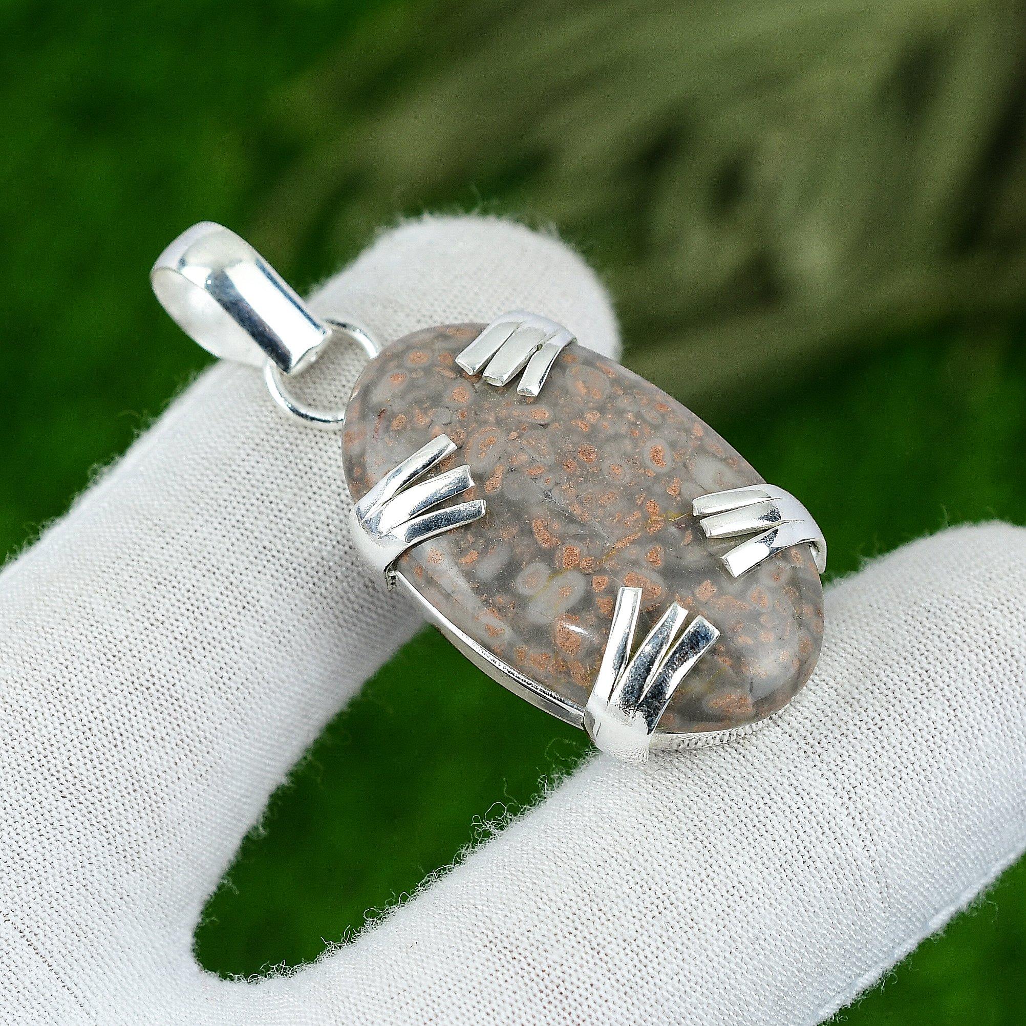 

Natural Sunflower Blister Gemstone Pendant 925 Sterling Silver Jewelry For Women