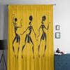 Afrikanische Schöne Frauen Gelber Tüll Transparente Vorhänge für Wohnzimmer das Zimmer Schlafzimmer Küchendekoration Voile Organza Vorhänge