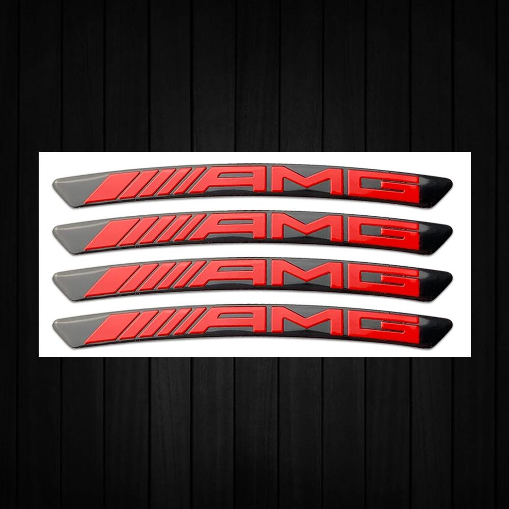 4pcs AMG Emblem Car Wheel Sticker Rims Cover Decal Accessories For  Mercedes Benz Brabus Smart Maybach W204 GLC CLA W205 W203