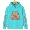 Cartoon Cute Capybara Print Children's Hooded Hoodies Capybara Casual Fashionable Comfortable Boy Girl Sweatshirt Pullover