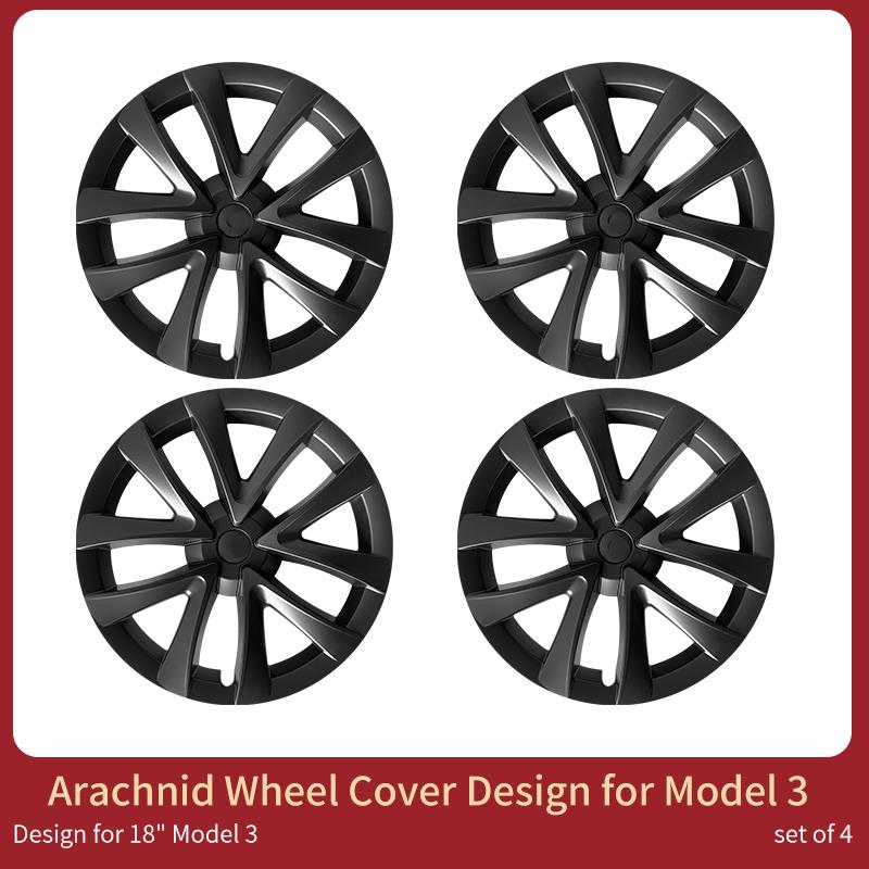 Wheel Hubcap For Tesla Model 3 2017-2023 18Inch Arachnid Style Hub Cap Automobile Replacemen Wheel Cover Wheel Cap Full Rim Cove