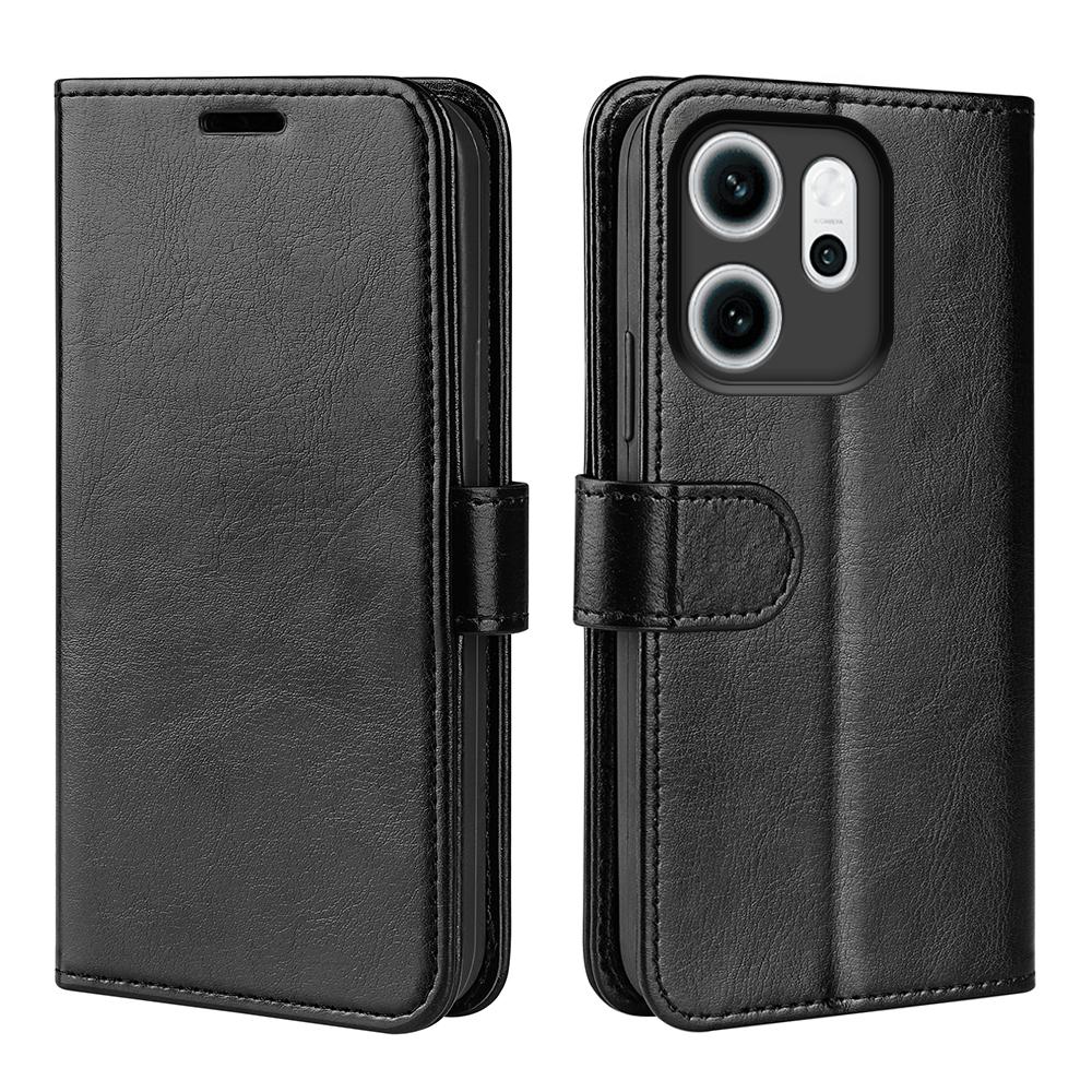 For Oppo Reno14 F 5G Case Crazy Horse Texture Stand Leather Phone Cover