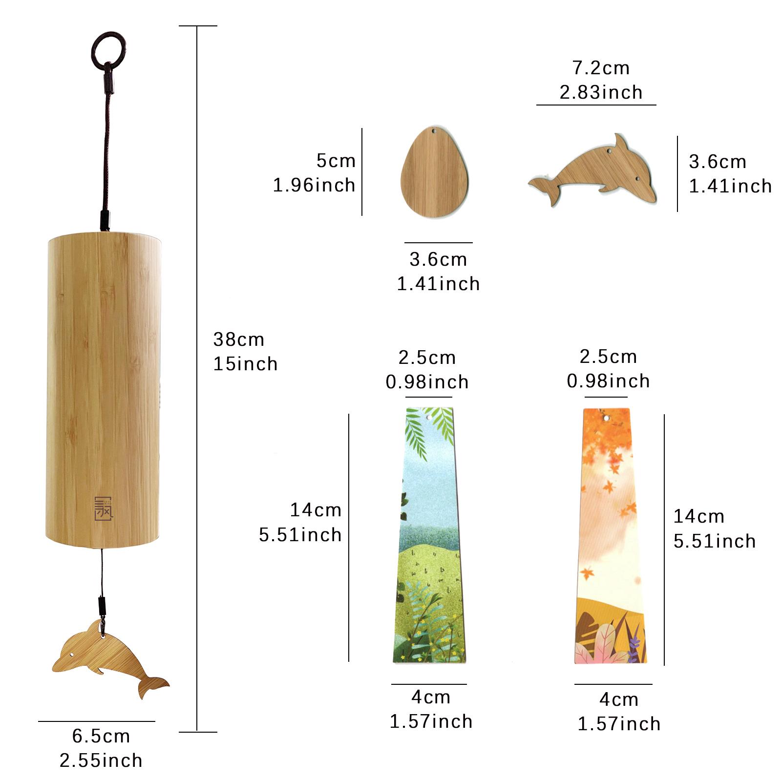 

Seek Wind Bamboo Wind Chimes Meditation Chord Windchime Windbell for Outdoor Garden Patio Home Decoration Zen frost - Am Chord бежевый