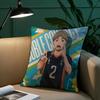 Anime Haikyuu Cartoon Pillow Case Anti-dustmite Pillowcase Invisible Zipper Silky Short Plush Sofa Cushion Cover