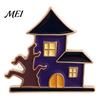 Ghost Enamel Pin Spooky Halloween Brooch Pin, Pumpkin Skull Haunted House Decorative Accessory for Sweaters Coats Bags Hats Scratch-resistant