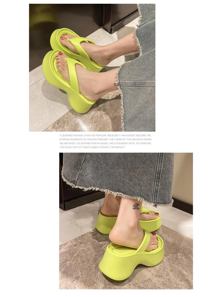 2025 Women's Thick-Soled Flip-Flops: Soft EVA Summer Sandals, Korean Style Trend