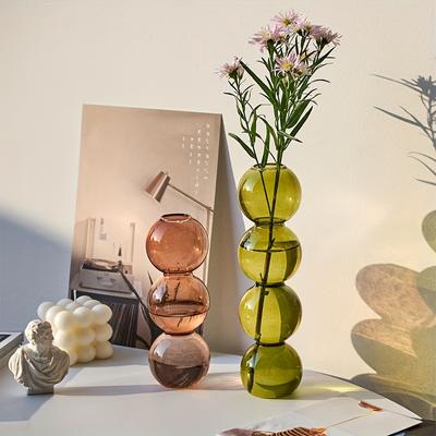 Creative Glass Bubble Vase Art Color Transparent Cute Style Decoration Living Room Decoration Hydroponics Flowers Display Crafts