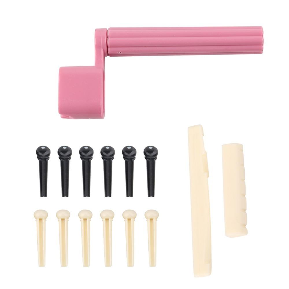 Pink ,Black,White Upper Nut ABS Bottom Saddle Premium Bridge Pins  Guitar Maintenance