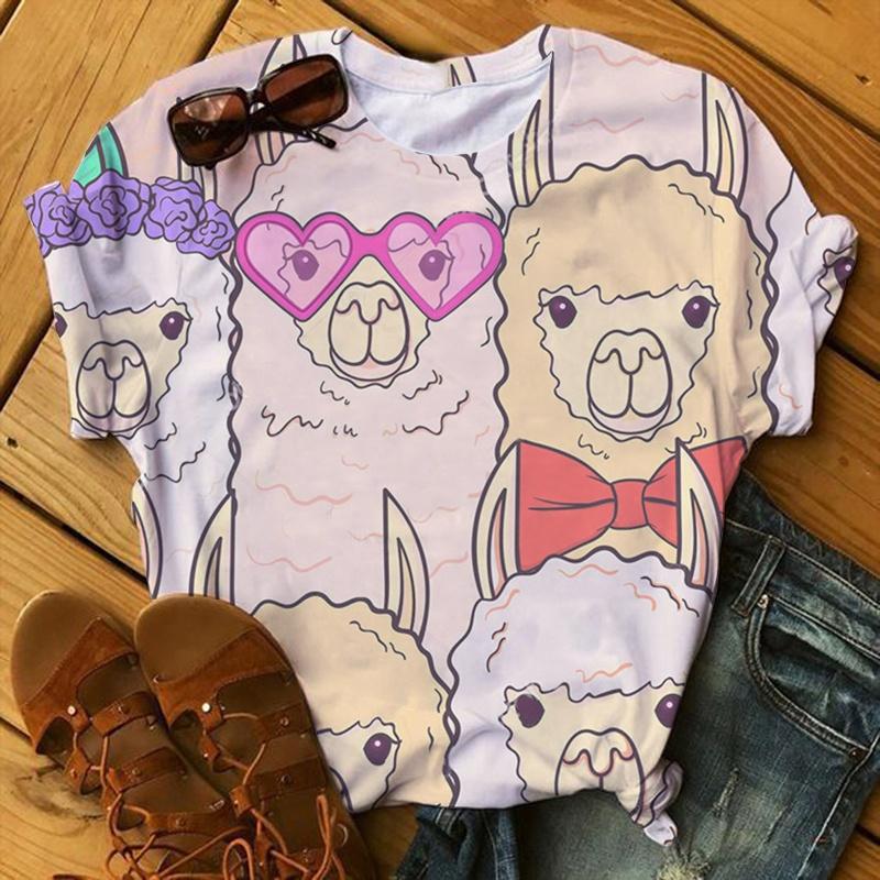 

Женская летняя футболка трендовый принт ретро мода футболки с коротким рукавом повседневные с принтом топы 8XL фиолетовый