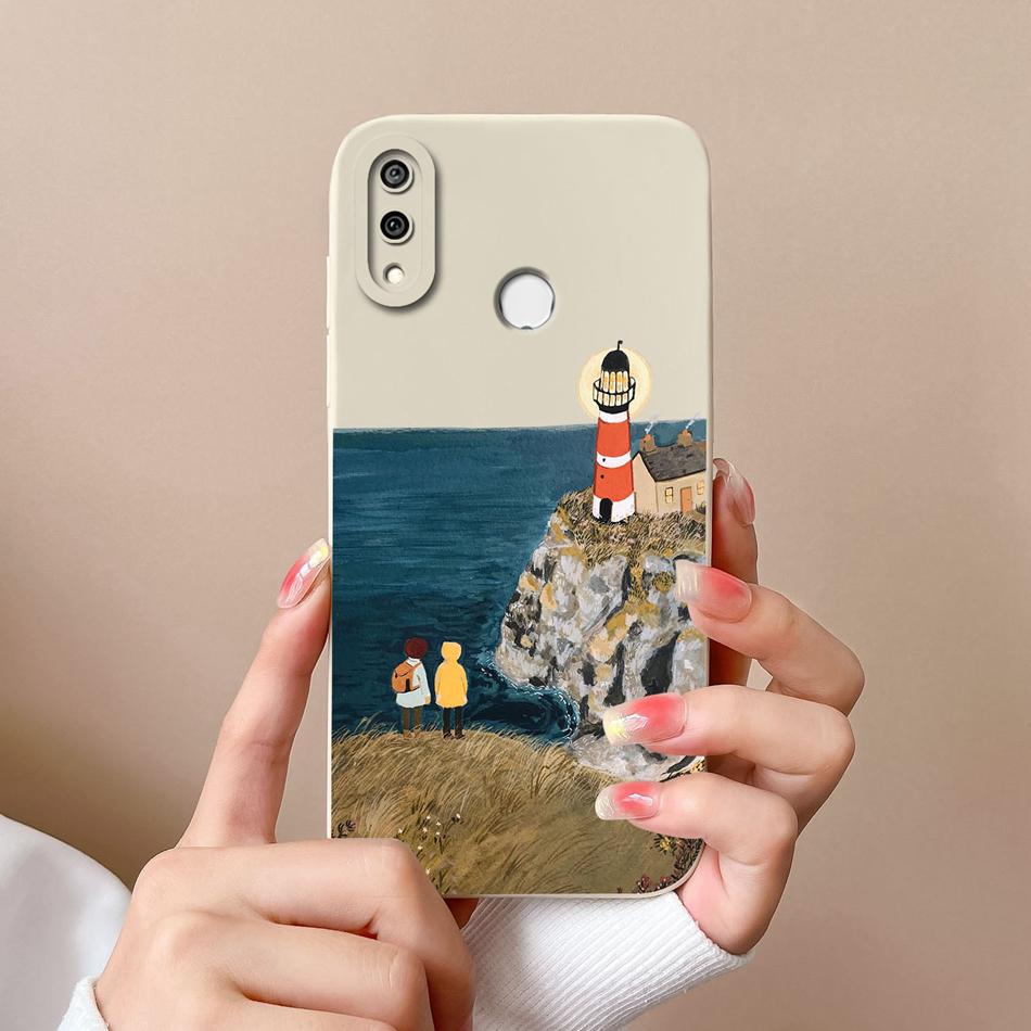 For Huawei Y9 Prime 2019 Phone Case Full Protection Cover For Huawei Y9S Y9A Cute Cartoon Liquid Silicone Anti Drop Bumper Coque