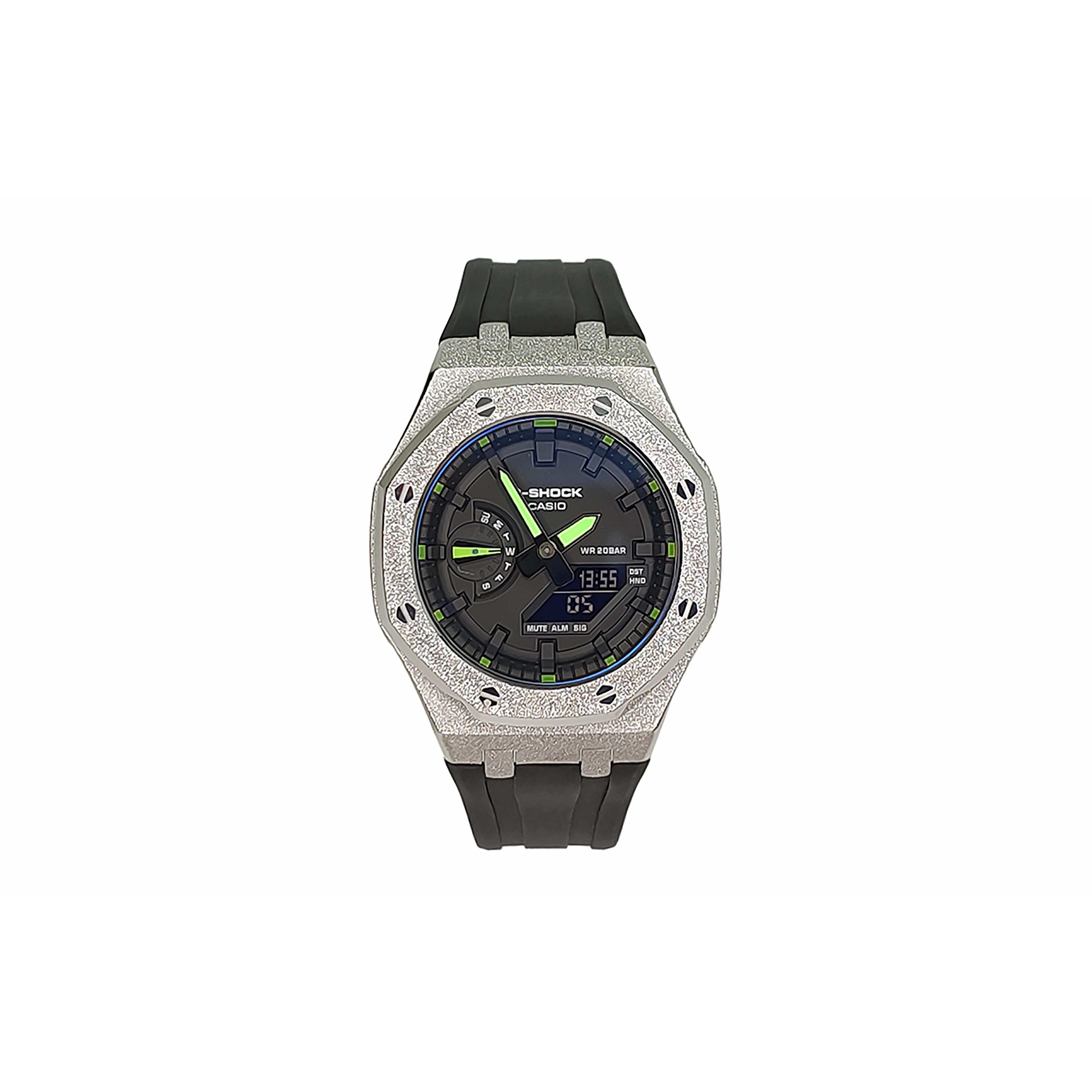 

CASIO Men Liquid Crystal,Analog Dual Display Series 44mm Black Watch GA-2100-1A1(Watch3--)