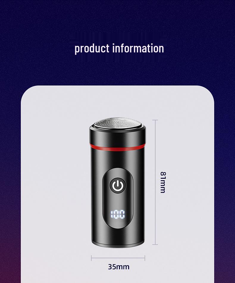 Mini USB Beard Shaver: Portable High Power Razor with Digital Display and German Steel Blades.