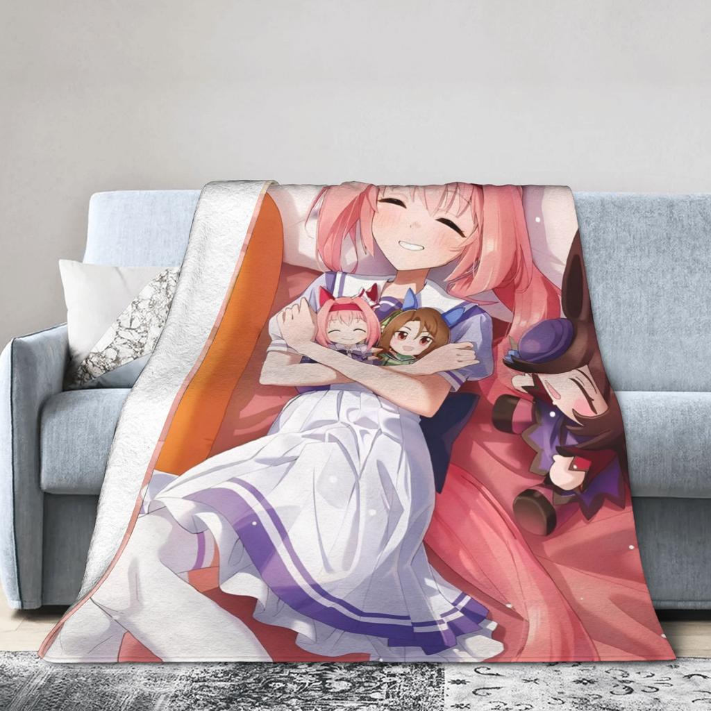 Haru Urara Uma Musume Blankets Coral Fleece Plush Winter Portable Super Soft Throw Blanket for Home Outdoor Bedspreads