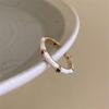 Li Luo Vintage Gold Gebürsteter 925 Sterling Silber Verstellbarer Damenring
