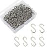 YFFSFDC Mini S-Hooks, Stainless Steel, 100-Pack, Rust-Proof, Durable, 1.4cm, Silver