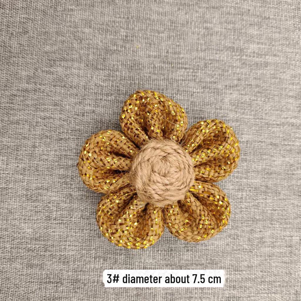 Coș cu flori din in făcut manual: Decor pălărie cu fundă trandafir 3D pentru bricolaj și activități artizanale pentru grădiniță