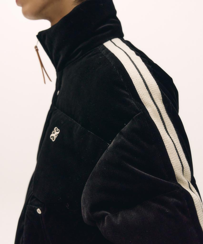 Satur Lorton Corduroy Duck Down Padded Jacket Black
